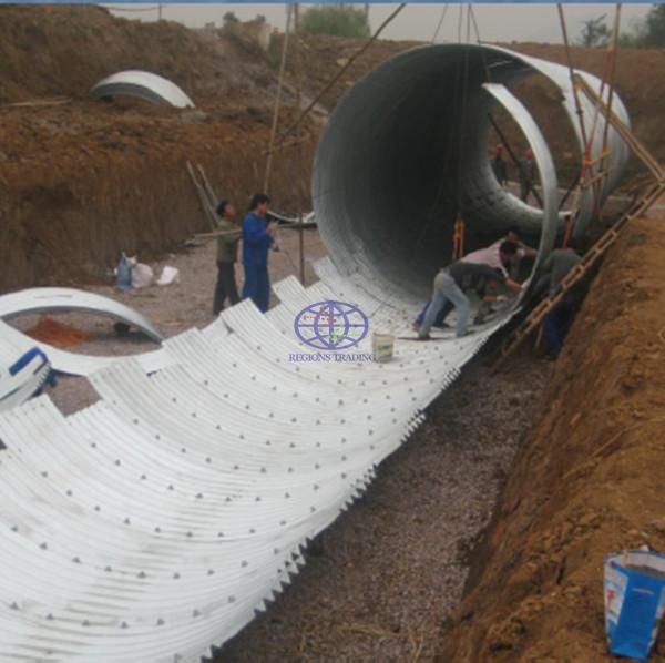 corrugated steel culvert pipe used for aggregate tunnel or  reclaim tunnel